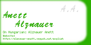 anett alznauer business card